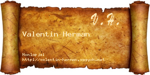Valentin Herman névjegykártya